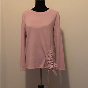 INC sweater with bow/knot accent pink